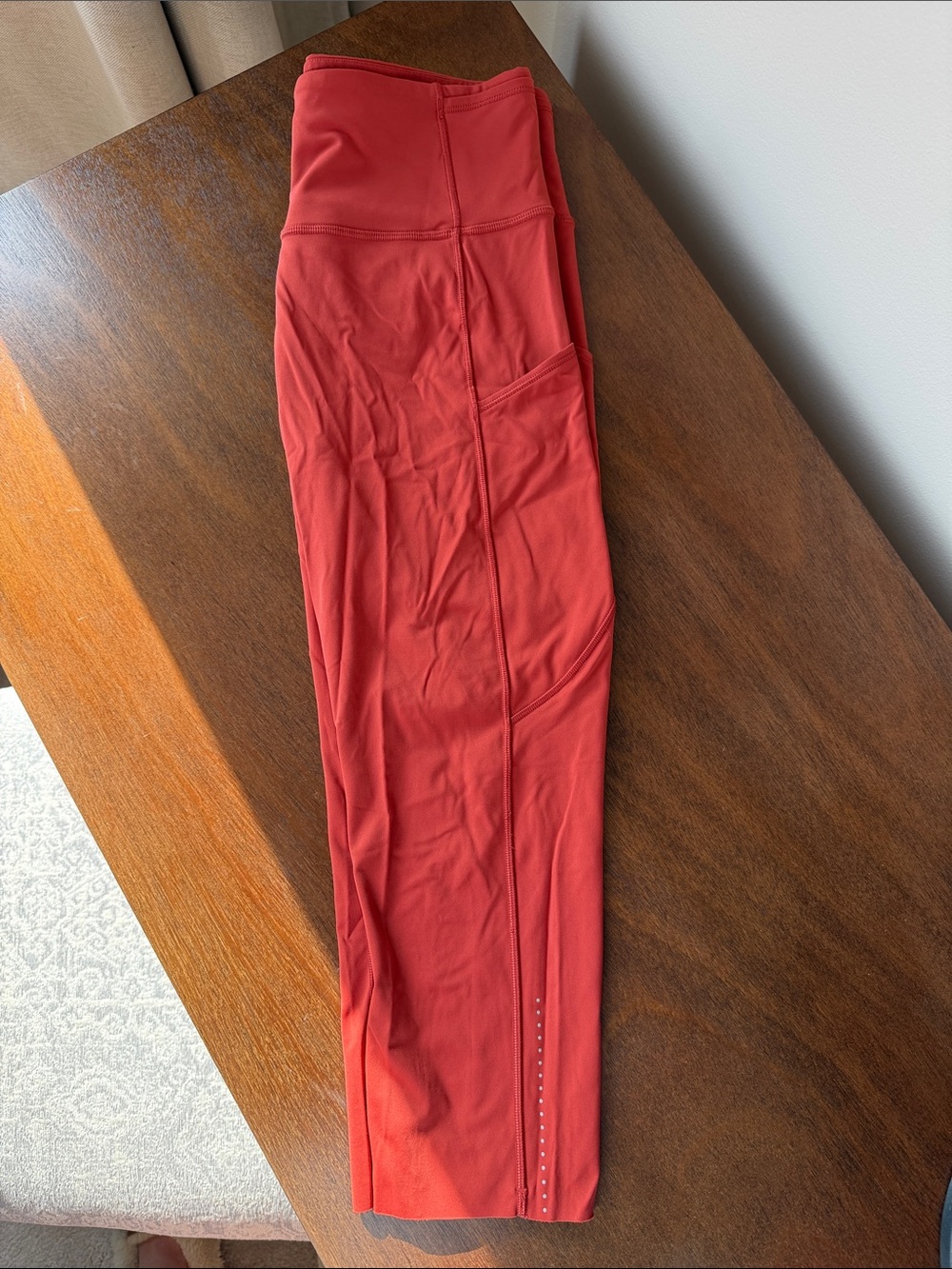 lululemon athletica Rust Red High-Rise Cropped Leggings with Side Pockets